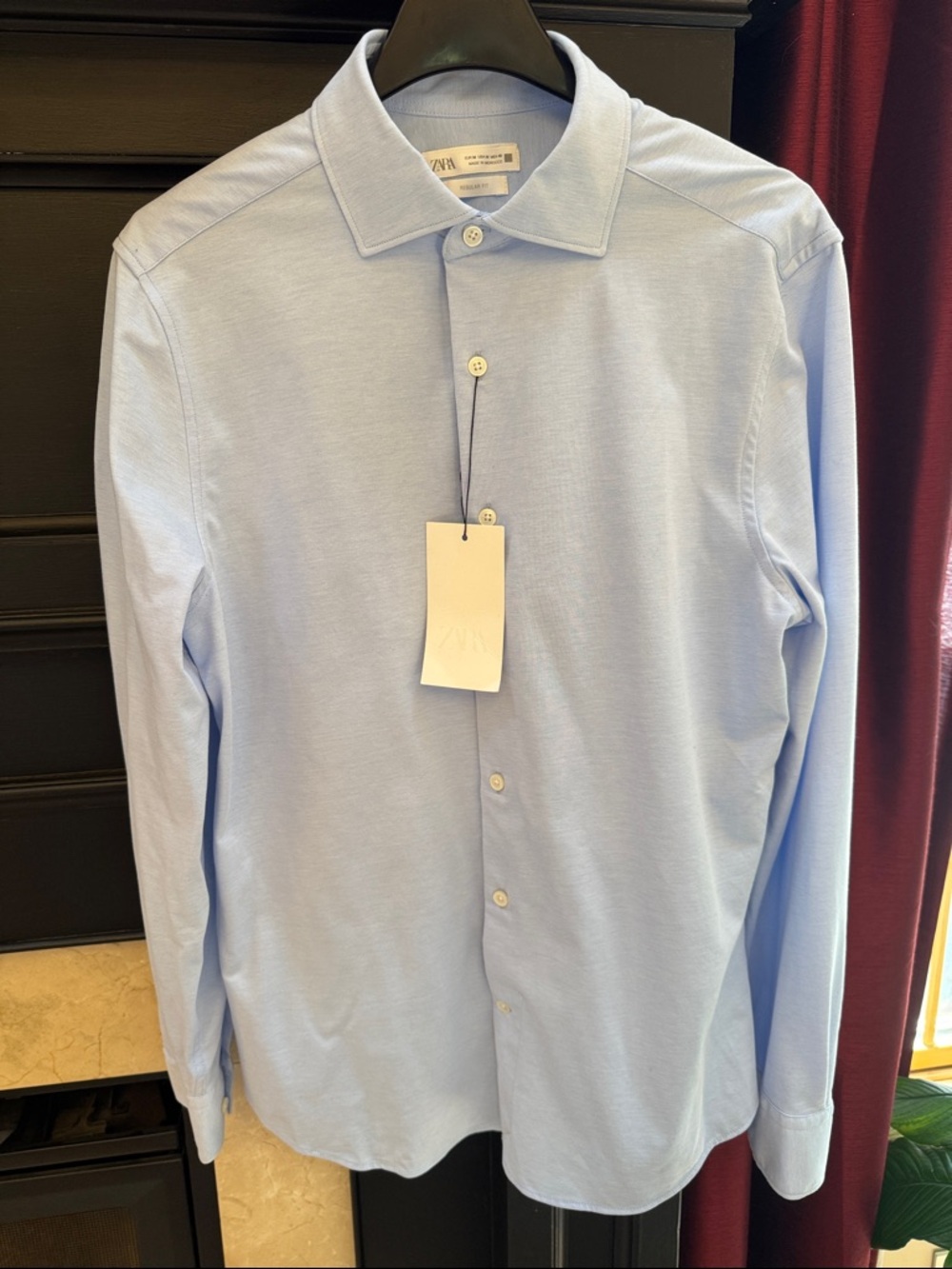 ZARA Pale Blue button down  Dress Shirt sz M